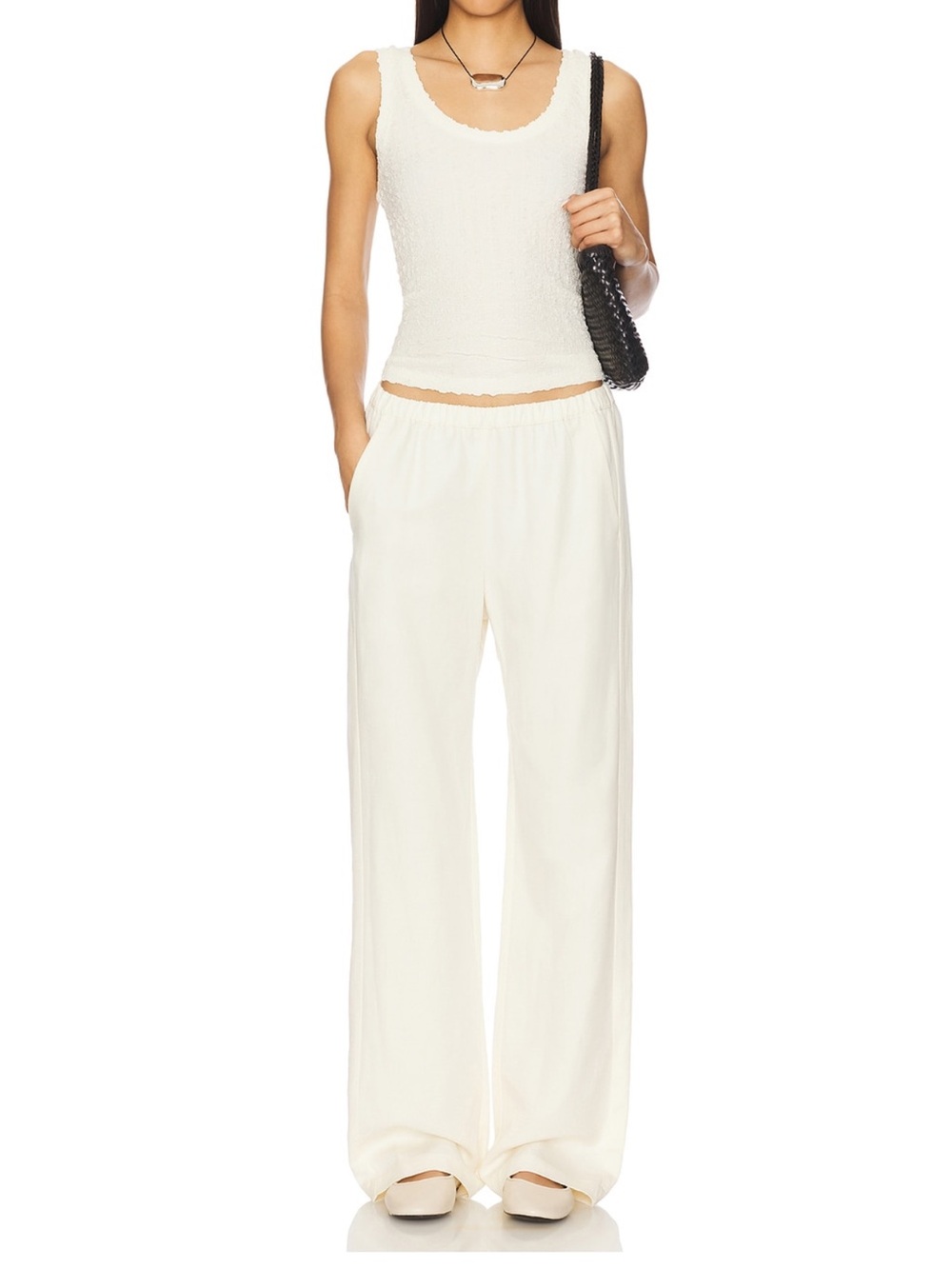 Enza Costa Twill Everywhere Pant in Vanilla 0 XS Linen Cream Off White